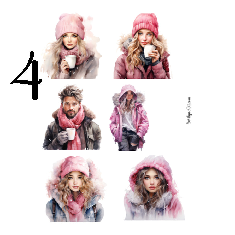Pink Winter Sticker Sheet