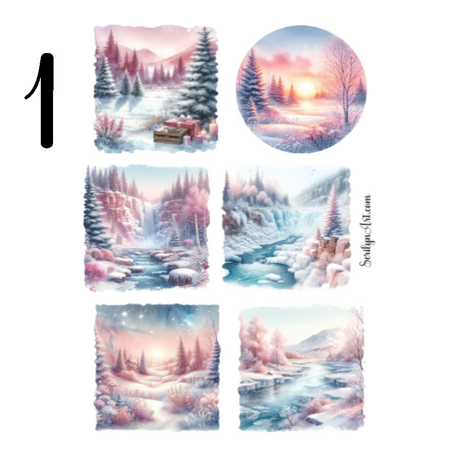 Pink Winter Wonderland Sticker Sheet