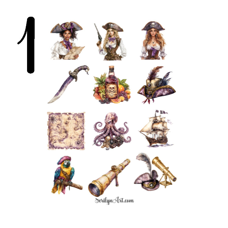 Pirate Adventure Sticker Sheet