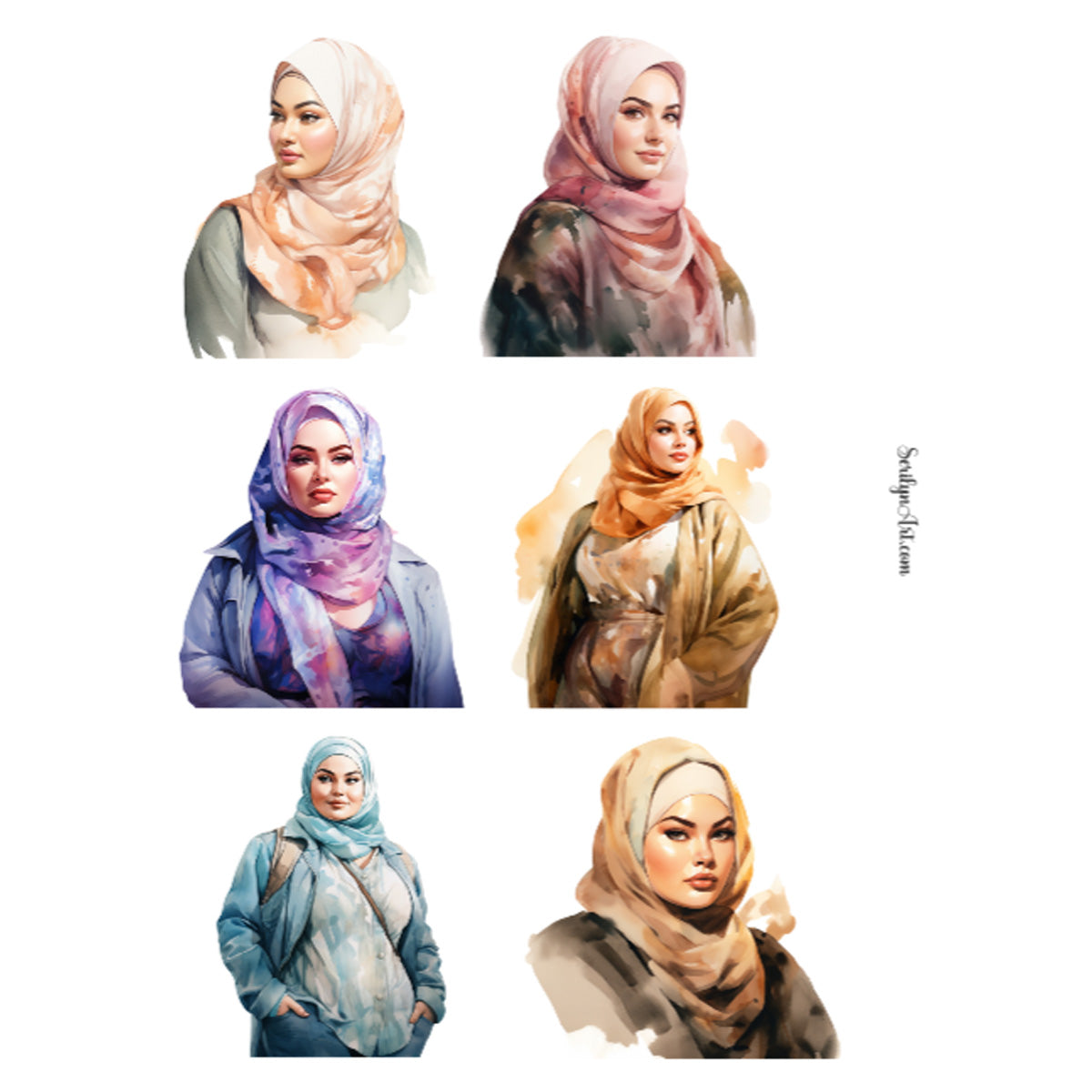 Plus Sized HIjab Women Sticker Sheet