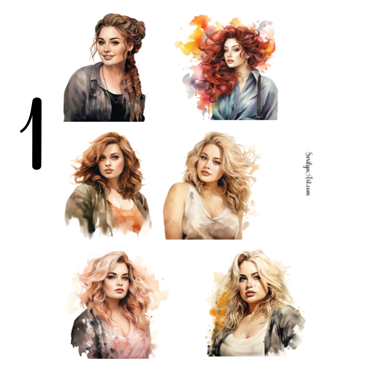 Plus Sized White Women Sticker Sheet