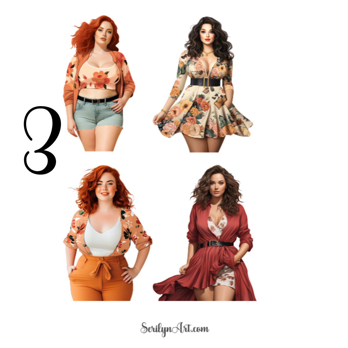 Plus Sized White Women Sticker Sheet