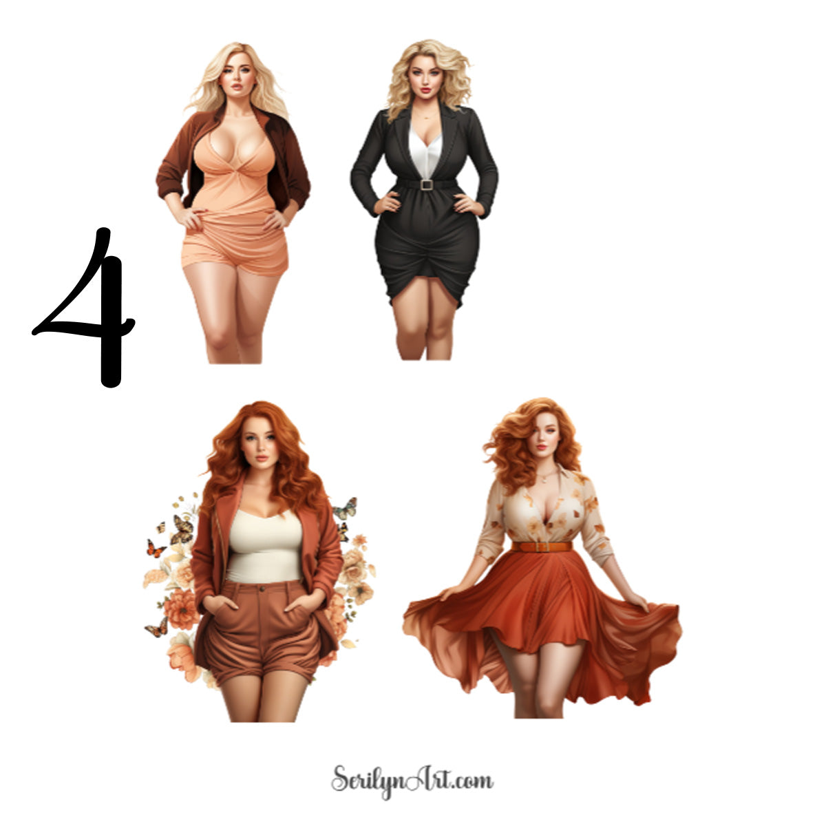 Plus Sized White Women Sticker Sheet