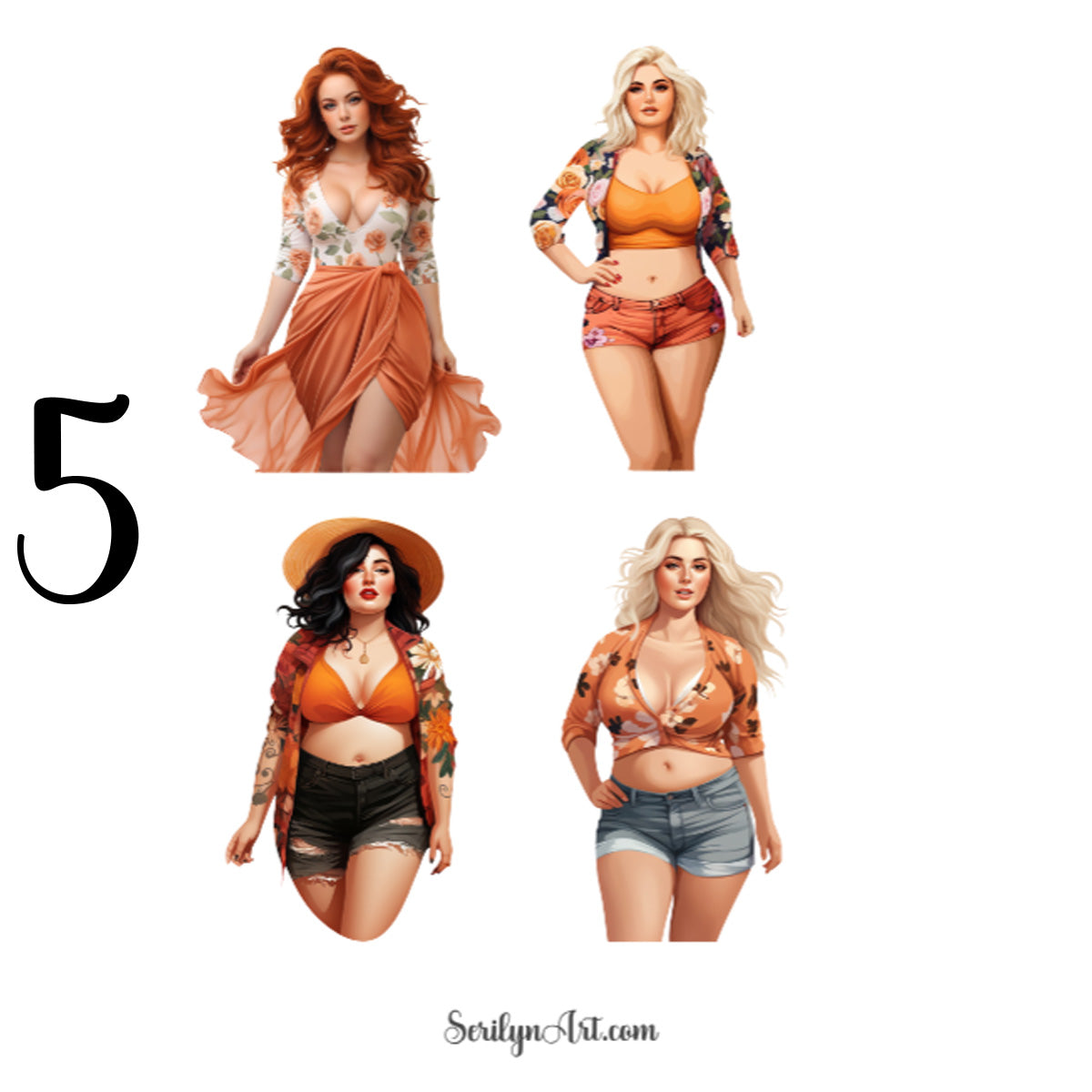 Plus Sized White Women Sticker Sheet