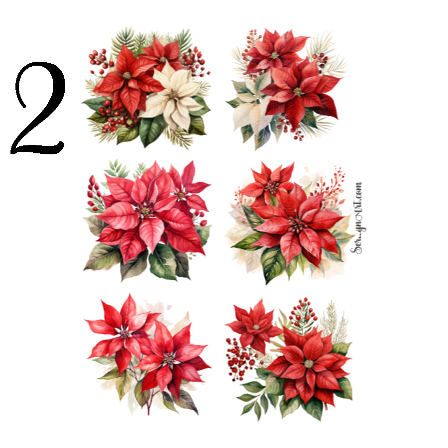 Poinsettia Sticker Sheet