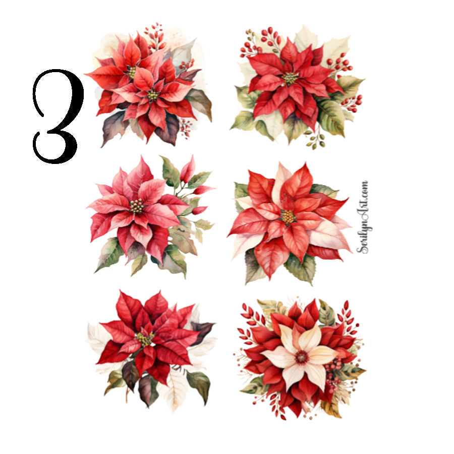 Poinsettia Sticker Sheet