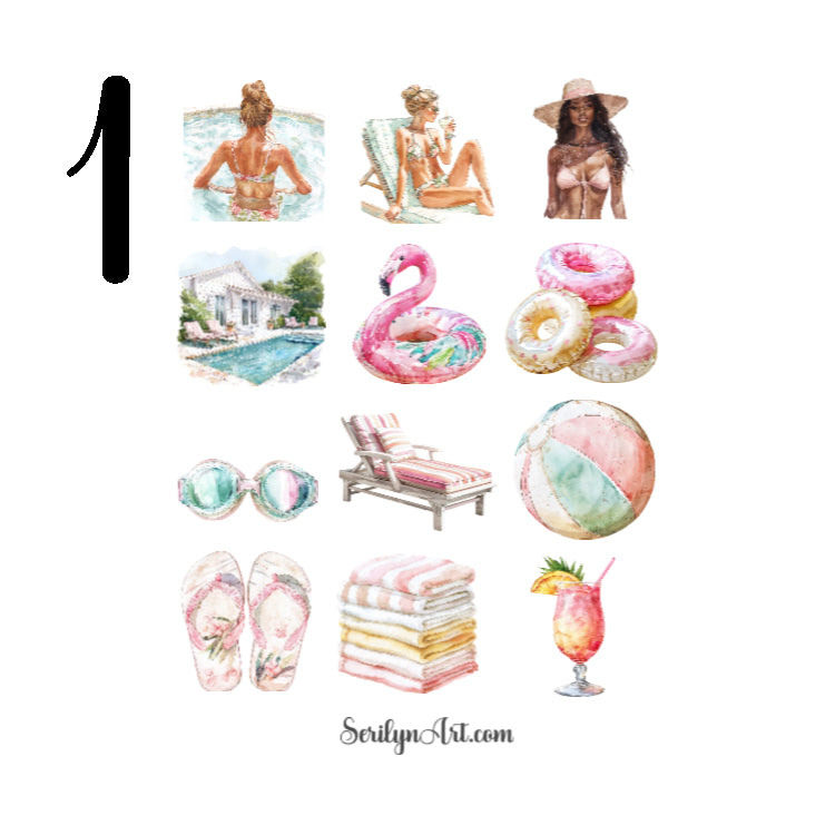Pool Party Sticker Sheet