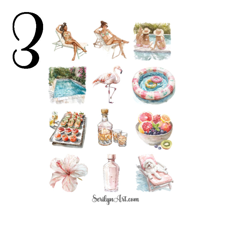 Pool Party Sticker Sheet