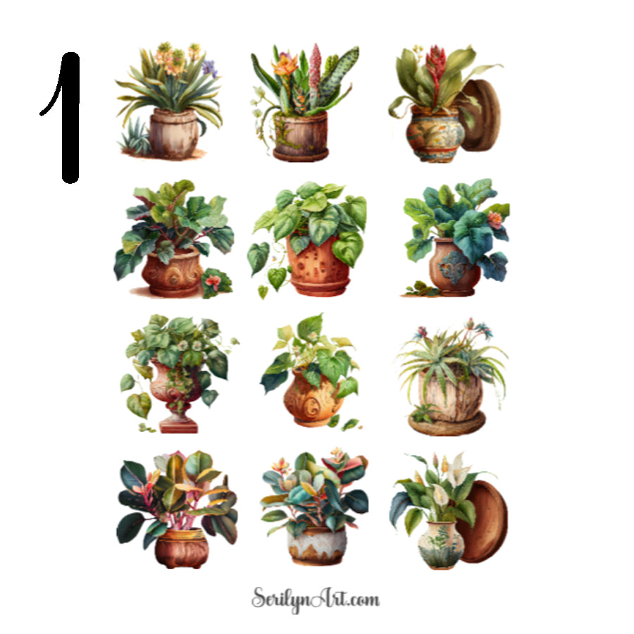 Potted Plants Sticker Sheet