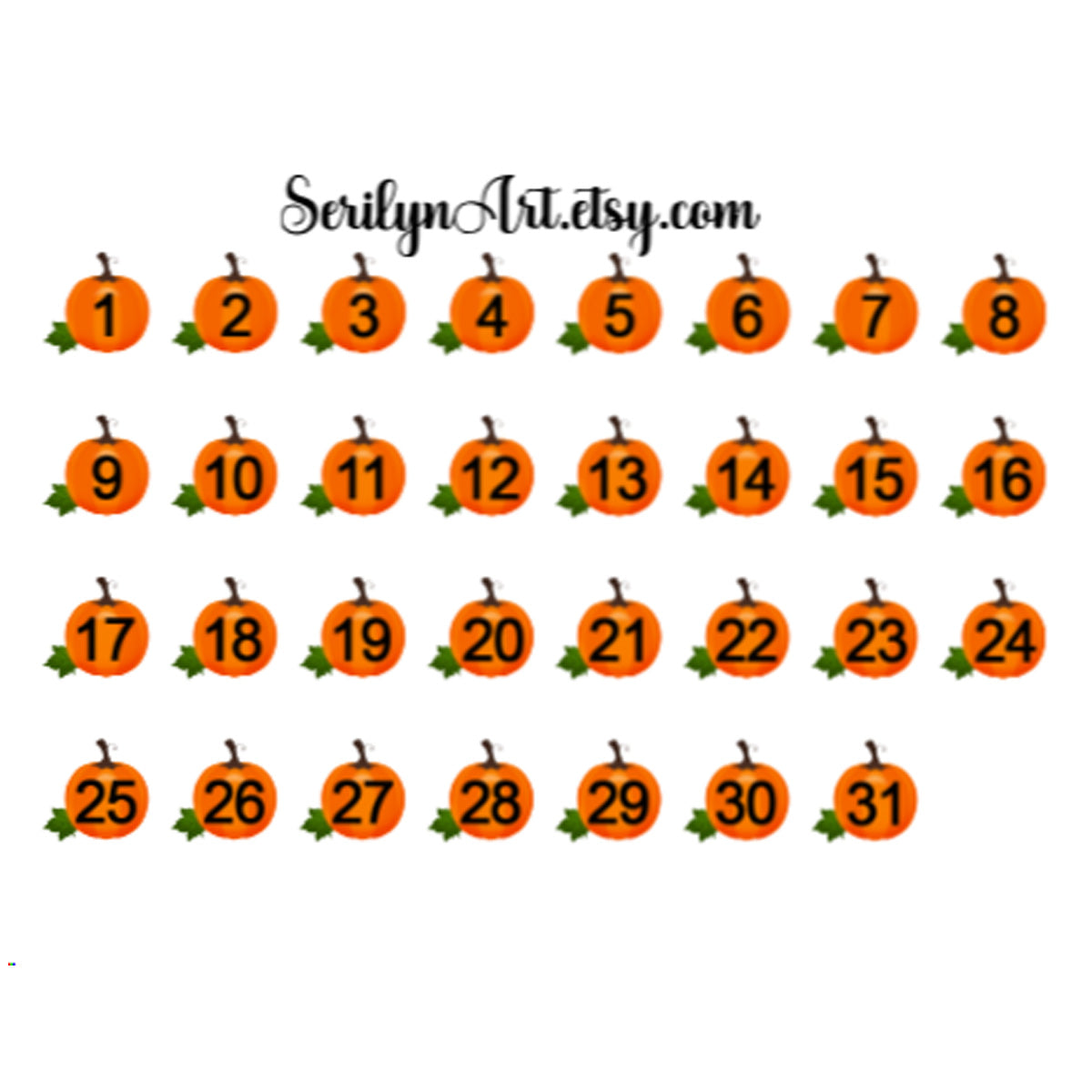 Pumpkin Numbers Sticker Sheet