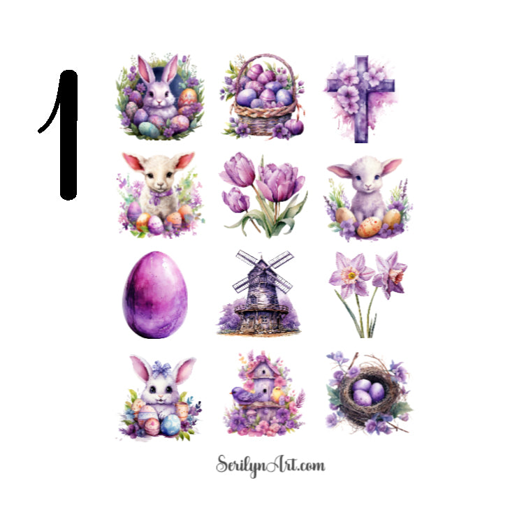 Purple Easter Sticker Sheet
