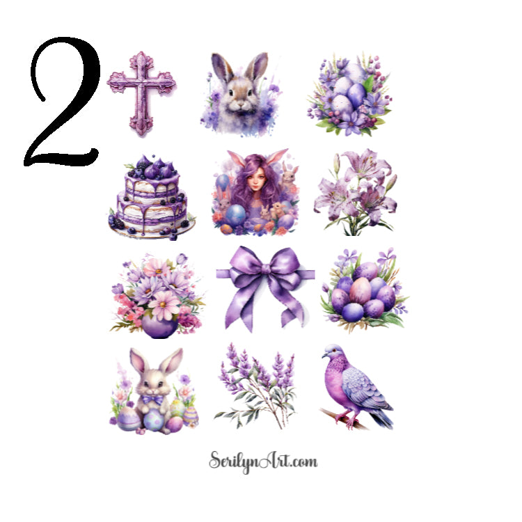 Purple Easter Sticker Sheet