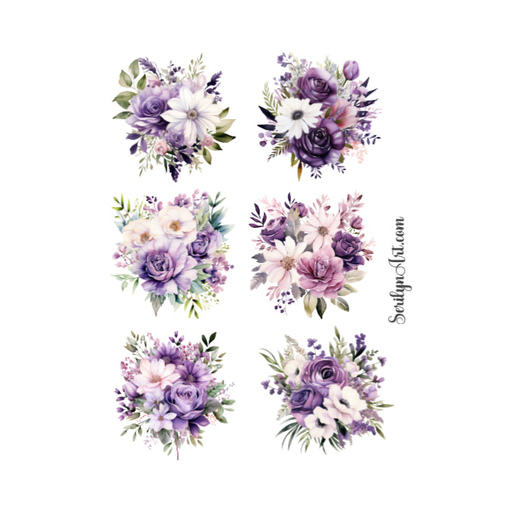 Purple Florals Sticker Sheet