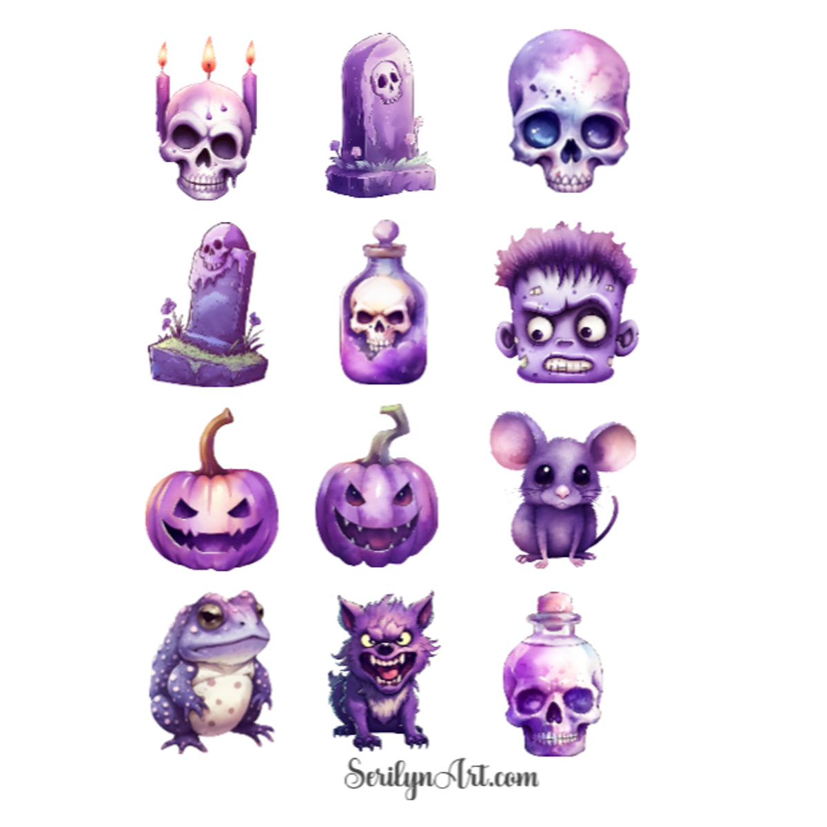 Purple Halloween Sticker Sheet