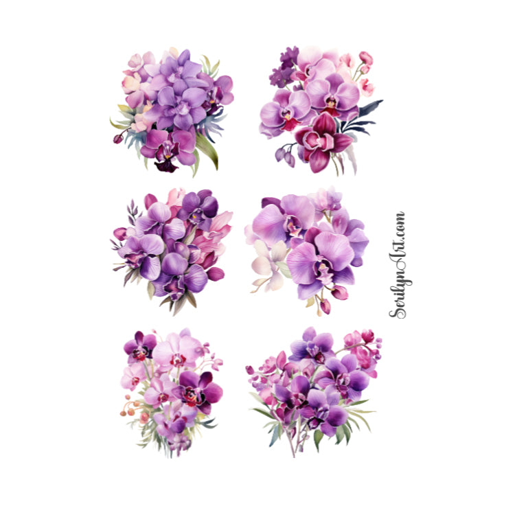 Purple Orchids Sticker Sheet