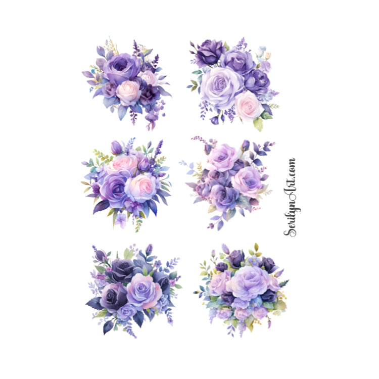 Purple Roses Sticker Sheet