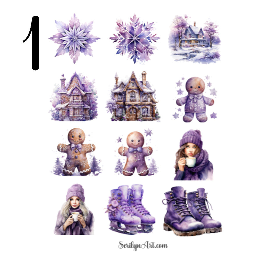 Purple Winter Sticker Sheet