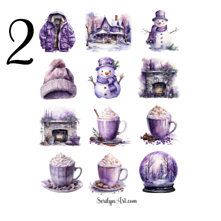 Purple Winter Sticker Sheet
