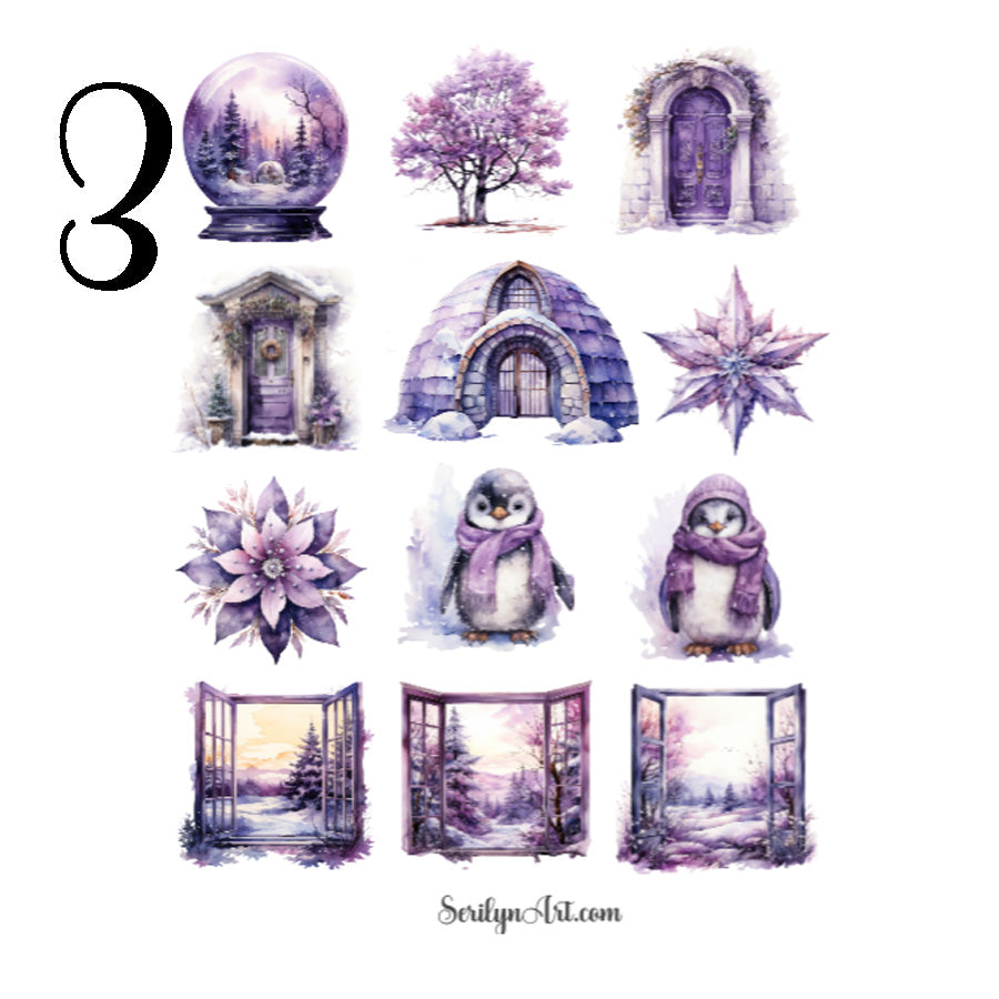 Purple Winter Sticker Sheet
