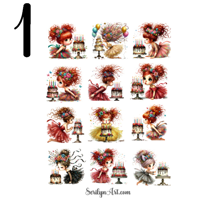 Quirky Birthday Girls Sticker Sheet