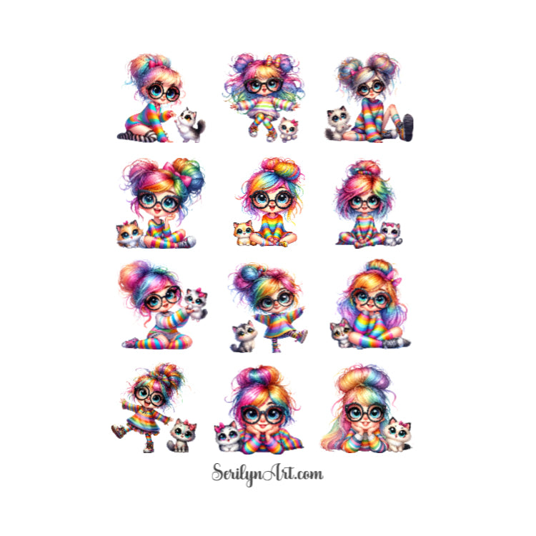 Quirky Cat Lover Sticker Sheet