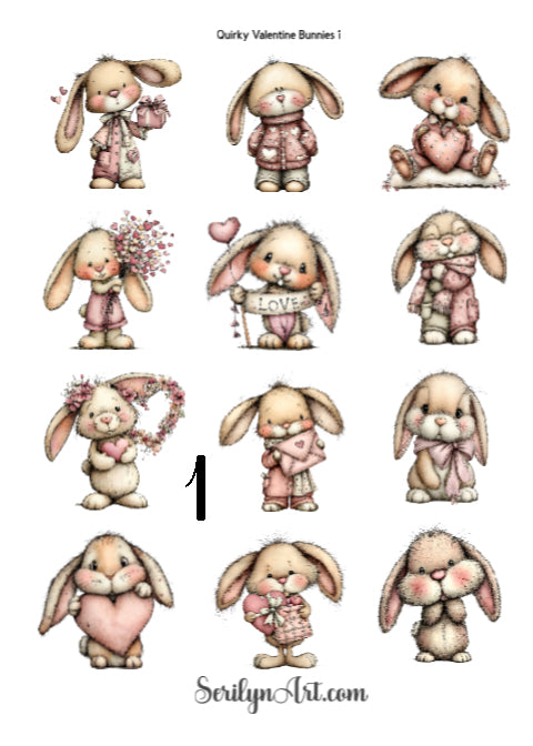 Quirky Valentine Bunnies