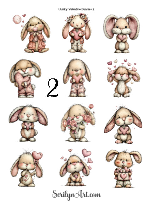 Quirky Valentine Bunnies