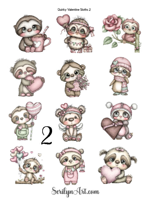 Quirky Valentine Sloths