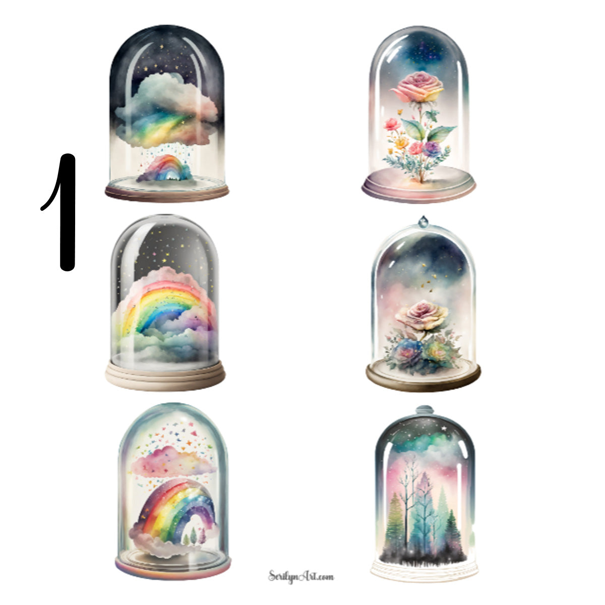 Rainbow Bell Jars Sticker Sheet