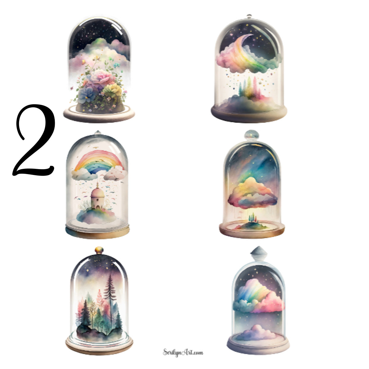 Rainbow Bell Jars Sticker Sheet