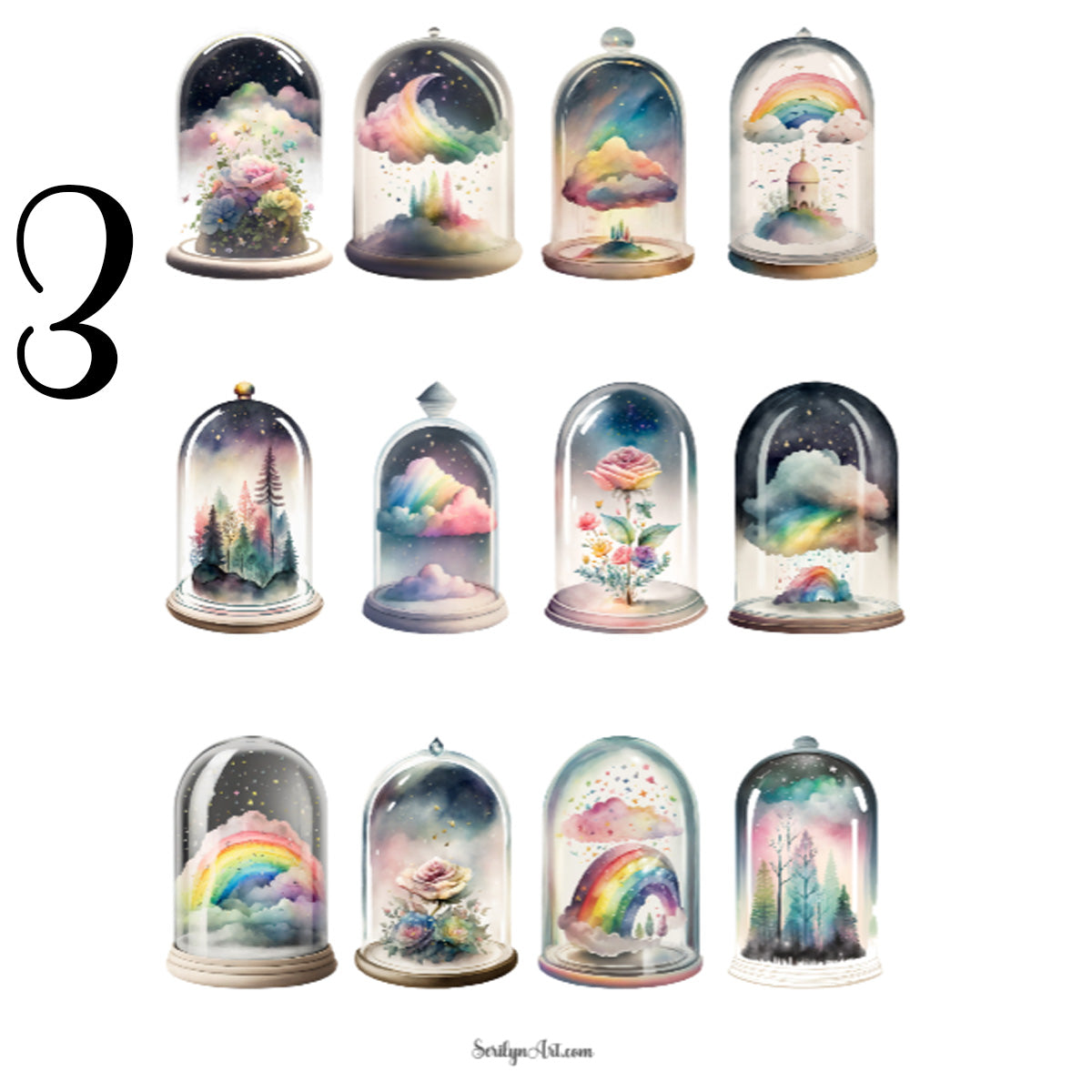 Rainbow Bell Jars Sticker Sheet