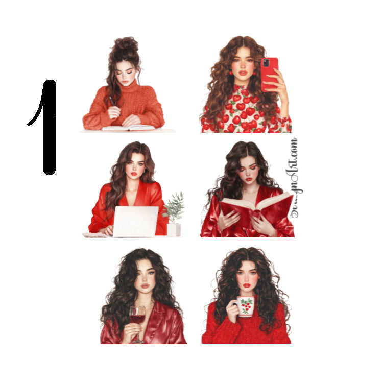 Red Cherry Planner Sticker Sheet