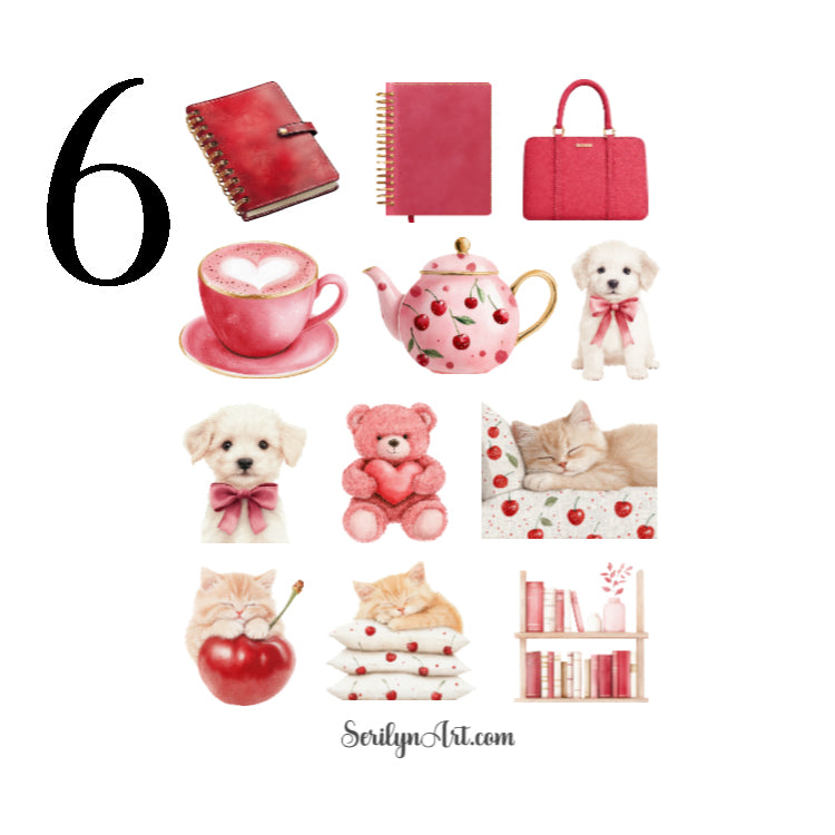 Red Cherry Planner Sticker Sheet