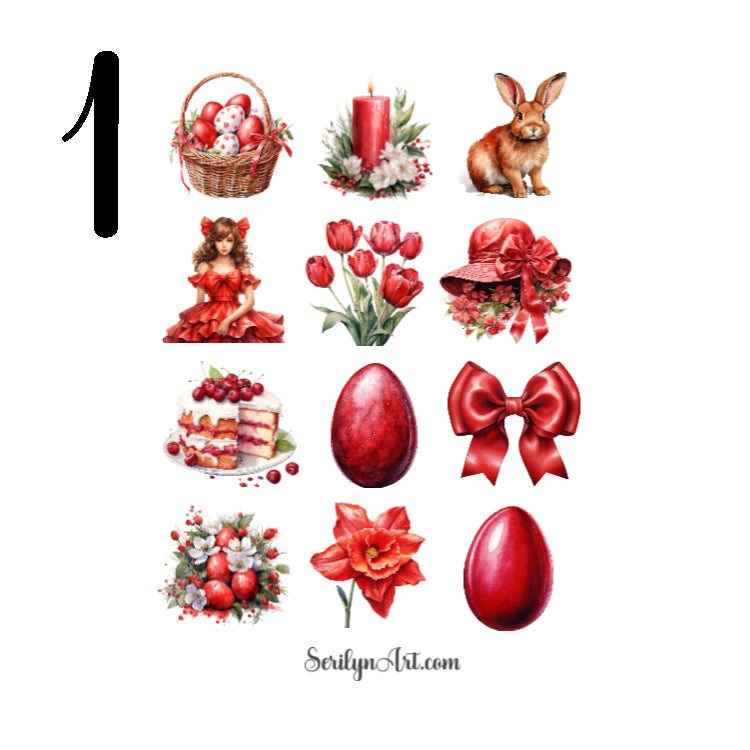 Red Easter Sticker Sheet