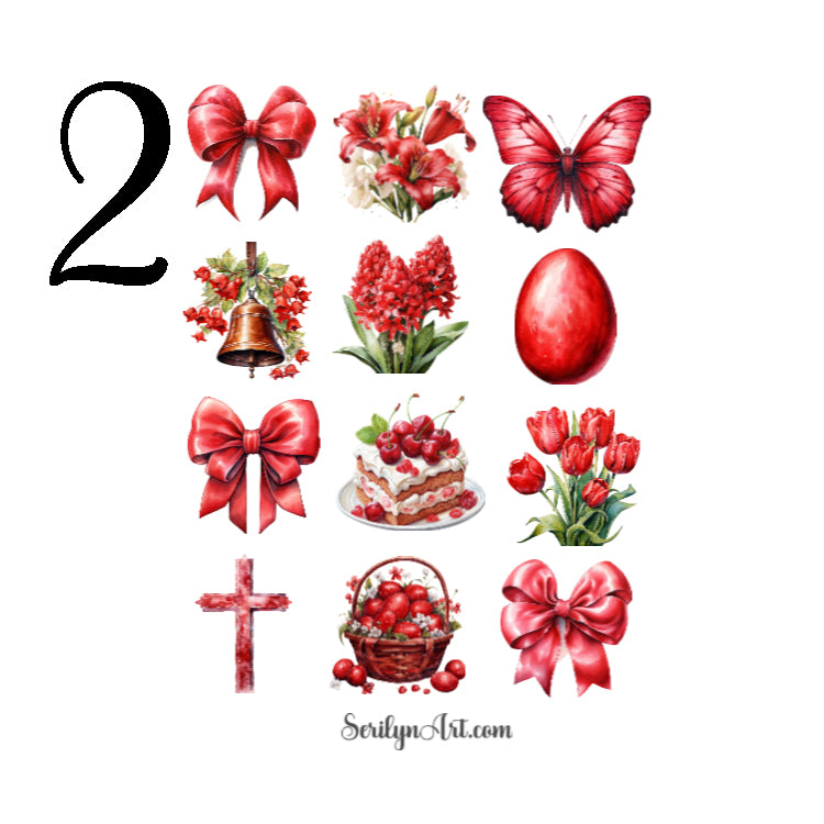 Red Easter Sticker Sheet