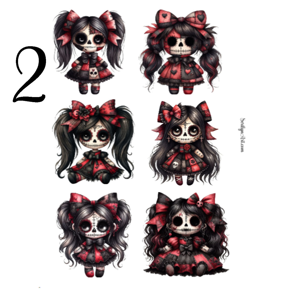 Red Patchwork Sticker Sheet