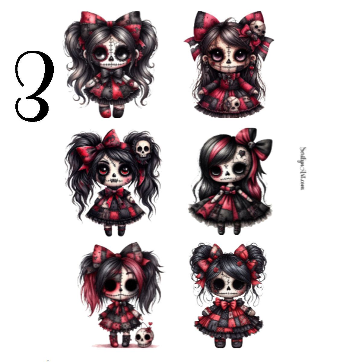 Red Patchwork Sticker Sheet