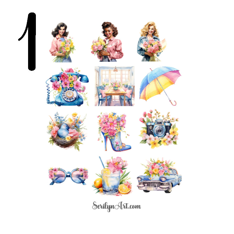Retro Spring Sticker Sheet