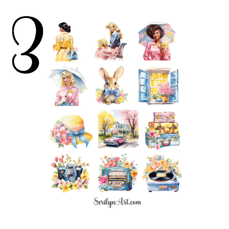 Retro Spring Sticker Sheet