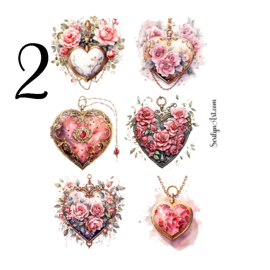 Romantic Lockets Sticker Sheet