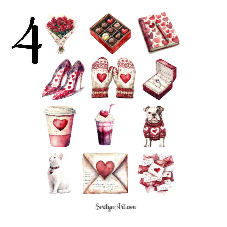 Romantic Love Sticker Sheet