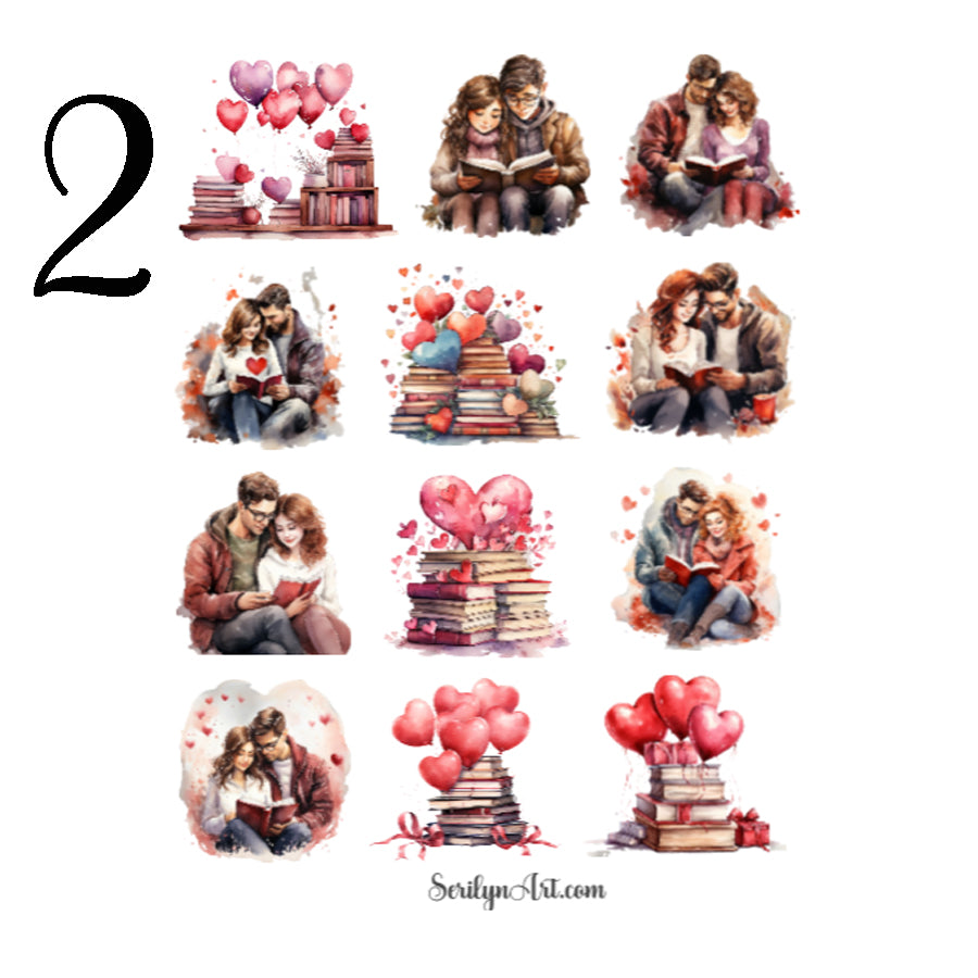 Romantic Reading Sticker Sheet