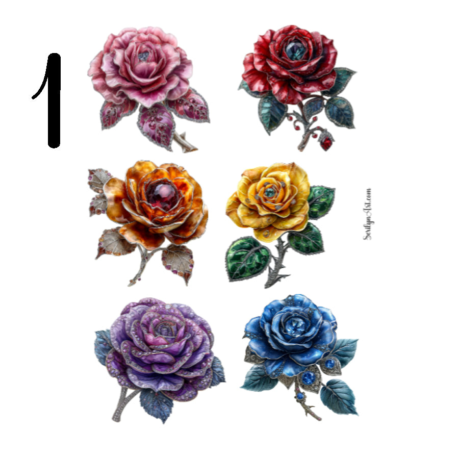 Rose Brooch Sticker Sheet