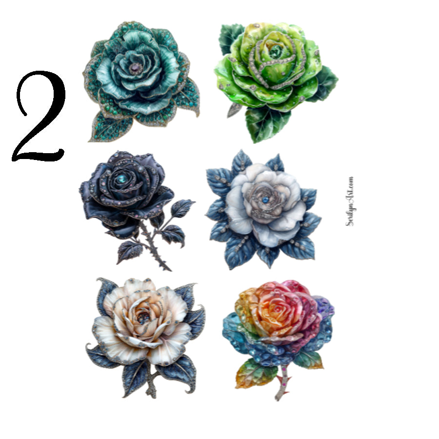 Rose Brooch Sticker Sheet