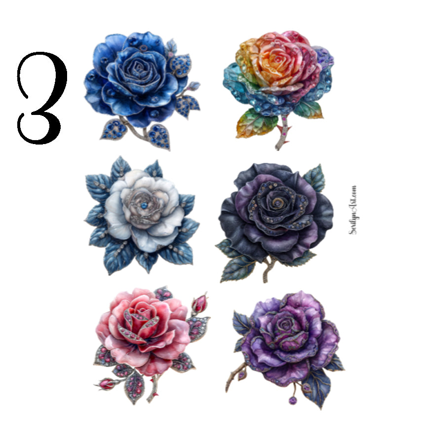 Rose Brooch Sticker Sheet