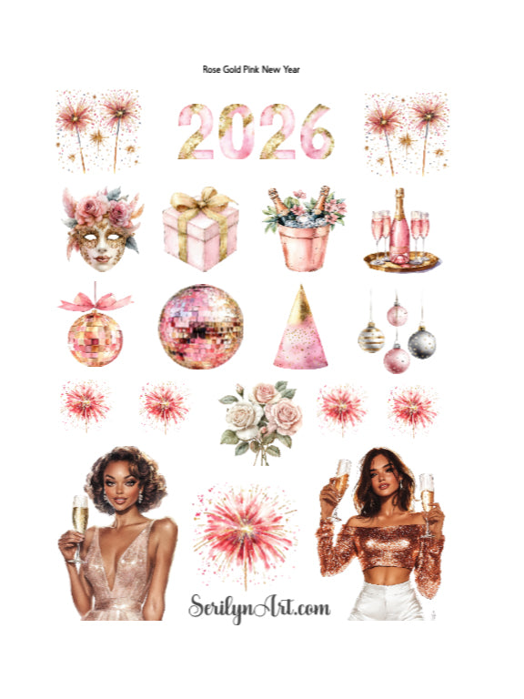 Rose Gold Pink New Year