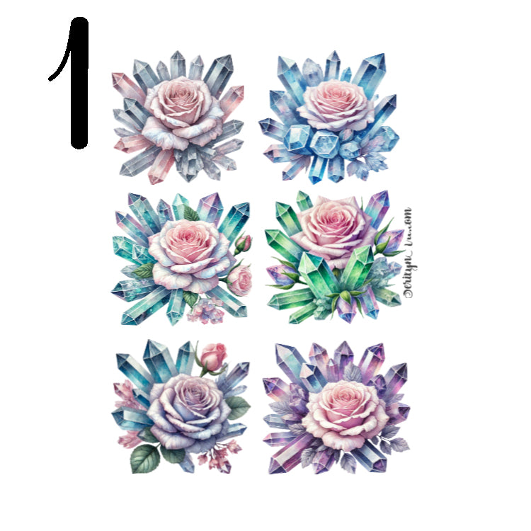 Roses and Crystals Sticker Sheet