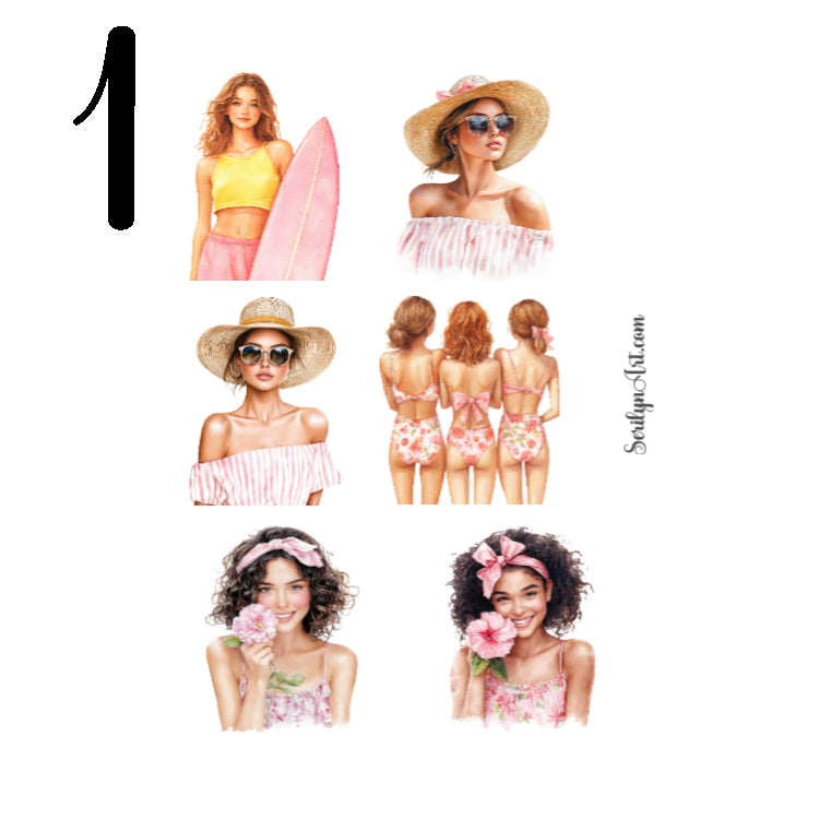 Rosy Waves Sticker Sheet