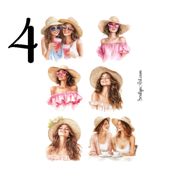 Rosy Waves Sticker Sheet