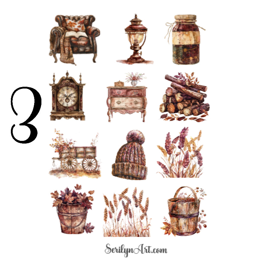 Rustic Autumn Sticker Sheet